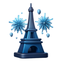 Eiffel Tower with Fireworks and Balloons png