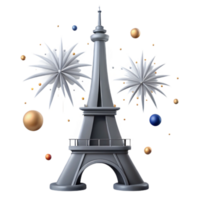 Eiffel Tower with Fireworks Illustration png