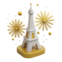 Eiffel Tower with Fireworks Celebrating a Spectacular Event png