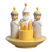 Three Figures with Candles on a Cake png