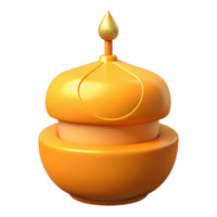 Orange and Gold 3D Model of a Round Object with a Dome Top png