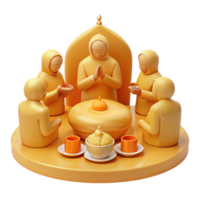 3D Illustration of People Gathering Around a Table png