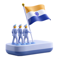 3D Illustration of Soldiers Marching with a Flag png