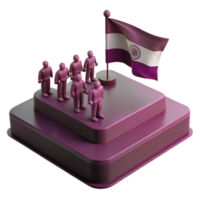 Group of People Standing on Platform with Flag png