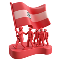 Red Figures Marching with Flag png