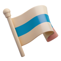 3D Cartoon Flag with Blue Stripe png