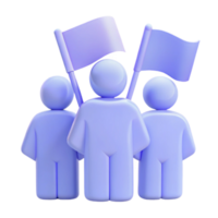 Group of People with Flags Representing Teamwork and Unity png