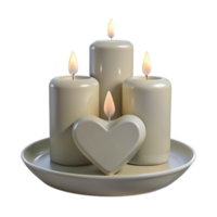 Romantic Candlelight Setting with Heart-Shaped Candle png