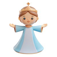 3D Render of a Cartoon Queen Figure png