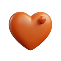 Orange Heart with Small Heart on Top png