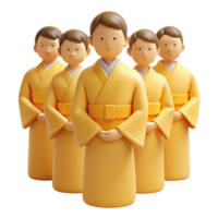 Group of People in Yellow Robes Standing in a Row png