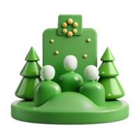 3D Illustration of People in a Forest Setting png