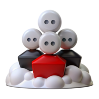 3D Rendered Illustration of a Group of People Standing on a Cloud png