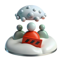Cloud-Based Platform with Barrier for Group of People png