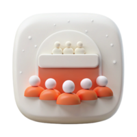 3D Icon of People in a Group Setting png