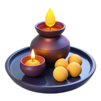 Candles and Orbs on a Tray png