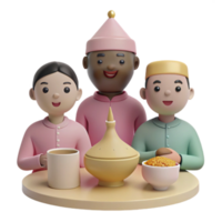 Diverse Group of Cartoon Characters Enjoying a Festive Meal png