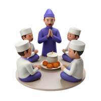 Group of People Sitting Around a Table with Food png
