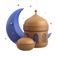 Crescent Moon and Dome with Starry Background png