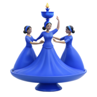 Three Dancing Figures with a Candle png
