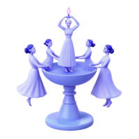 Four Figures Surrounding a Chalice with a Flame png