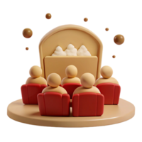 3d Renderização do pessoas assistindo uma filme png