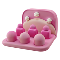 Pink 3D Rendered Display Stand with Clouds png