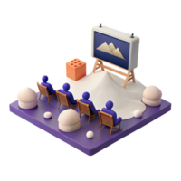 3D Illustration of a Group of People Watching a Presentation png