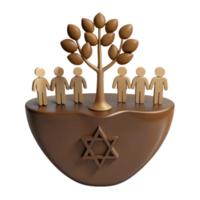 Symbol of Unity Tree of Life with Star of David and People Holding Hands png