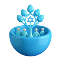Symbol of Unity Four Figures Holding Hands Around a Tree with a Star png