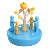 Illustration of People Gathering Around a Tree png