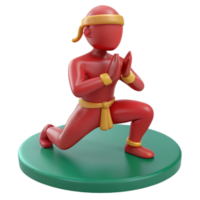3D Character in a Kneeling Pose with Hands Clasped Together png