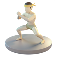 3D Render of a Fighter in a Fighting Stance png