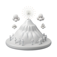 3D Rendering of a Mountain with a Ferris Wheel on Top png