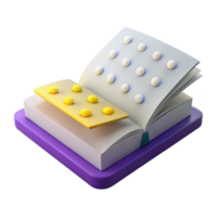 Open Book with Pills on Top png
