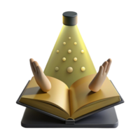 Book with Light Above, 3D Render png
