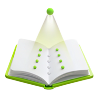 Open Book with Green Light Shining png