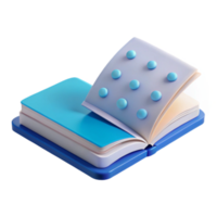 Open Book with Blue and White Pages and Blue Circles png