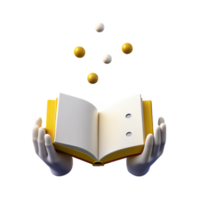 Open Book with Floating Spheres png