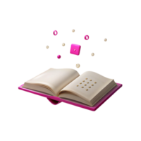Open Book with Floating Objects png