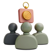 Three People with a Target Icon on Top png