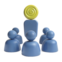 Group of 3D Figures with a Yellow Spiral png