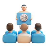 3D Render of a Teacher Presenting a Target to Students png