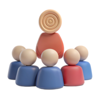 3D Render of a Group of People Listening to a Speaker with a Target on their Head png