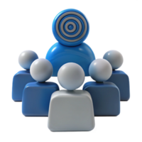 Teamwork and Goal Achievement Illustration of a Group of People Surrounding a Target png