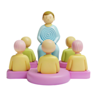 3D Rendered Illustration of a Group of People Sitting in a Circle png