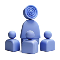 3D Render of a Teacher and Two Students png