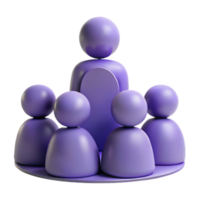 Purple 3D Render of People in a Circle png