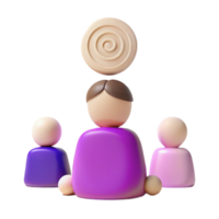 3D Rendered Illustration of a Group of People with a Target Above Them png