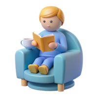 Relaxing in a Comfy Chair with a Good Book png